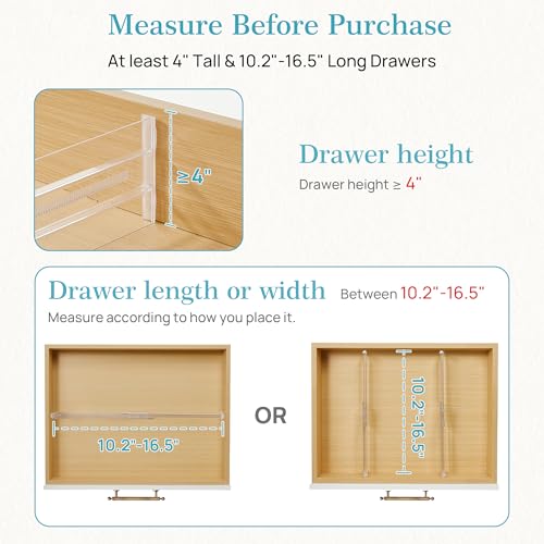 4 Pack Drawer Dividers for Clothes (4 Count)