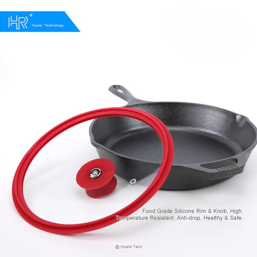 Vented Tempered Glass Cookware Lid Red 1 Pack (11" / Red)