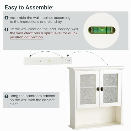 Bathroom Cabinet Wall Mount (Cream White)
