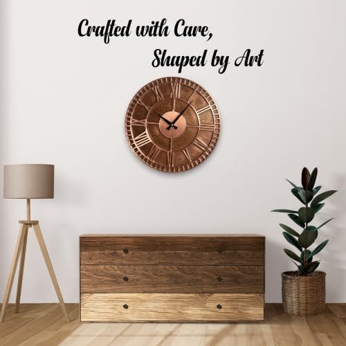 Handmade Copper Wall Clock Artisan Touch in Every Piece (Antique Copper / 17.7)