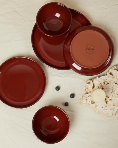 Stoneware Dinnerware Sets for 4 (Terracotta Red / Set (12pcs))
