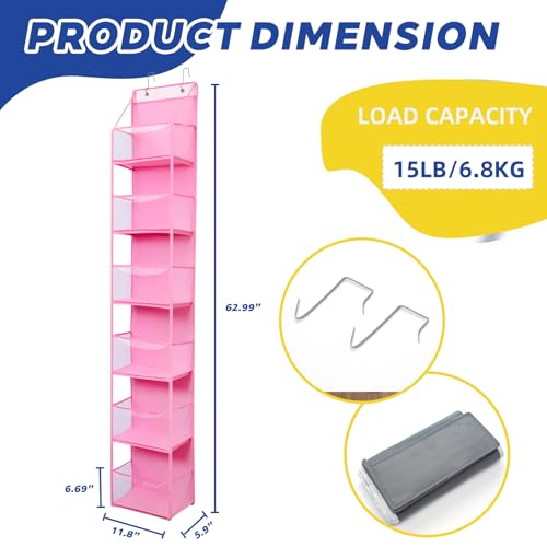 2 Packs Over The Door Organizer (Pink)