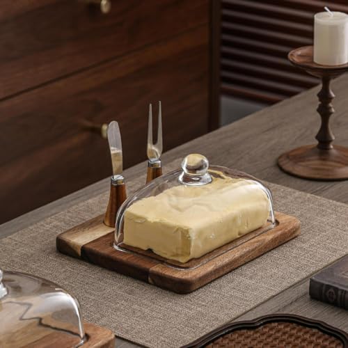 Butter Dish with Knife and Glass Lid