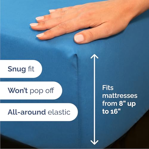 Queen Size 4 Piece Sheet Set (20 - Denim Blue / Queen)