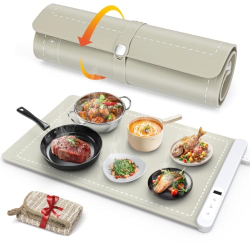Warming Mat for Food 24"x15" (X Large Size: 24"x15" / Khaki)