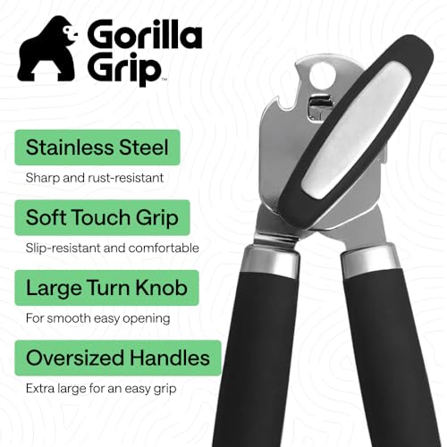 Upgraded Model Stainless Steel Manual Can Opener (Black)