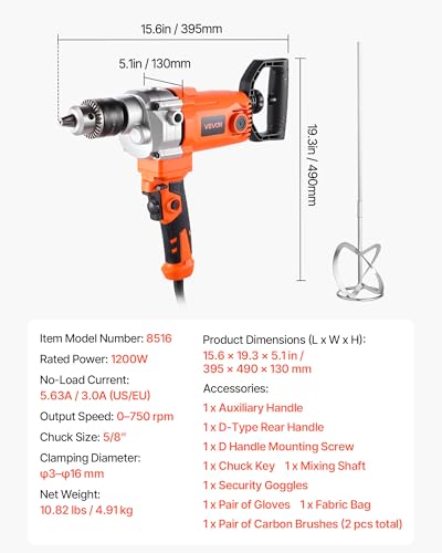 Drill Mixer 5 (5/8inch & 1200W)