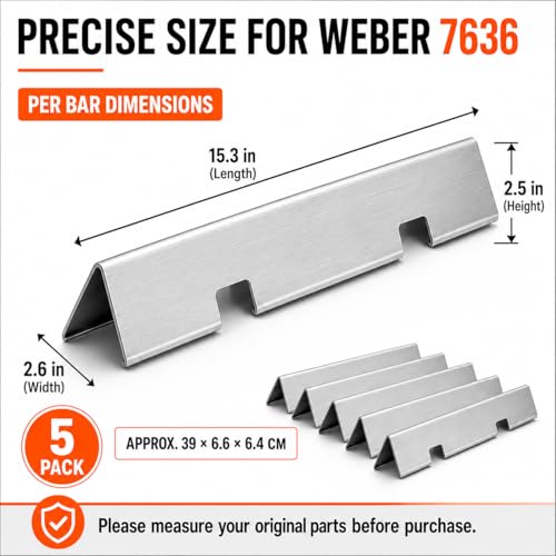 15.3" Flavorizer Bars for Weber Spirit E310 & GS4 Spirit II 300 (15.3"×2.6"×2.51" - 67046 Spirit 300)