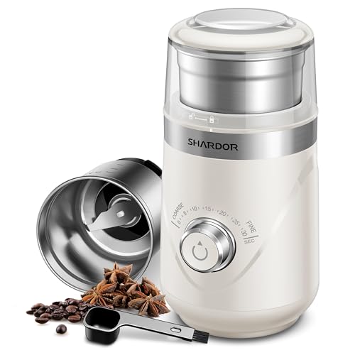 Electric Super Silent Blade Coffee Grinder (Cream / 1 Bowl)