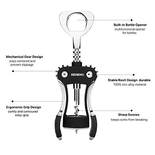 Wine Opener with Stainless Steel Wine Foil Cutter