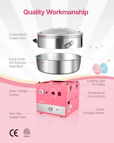 Electric Cotton Candy Machine (Pink / Without Cart)