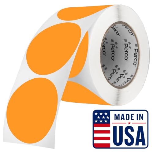 Neon Orange Round Circle Dot Sticker 3 (Neon Orange / 3 Inch)