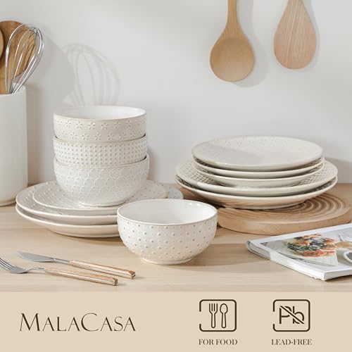 12 Pieces Dinnerware Sets (White / Service for 4 (12 Pcs))