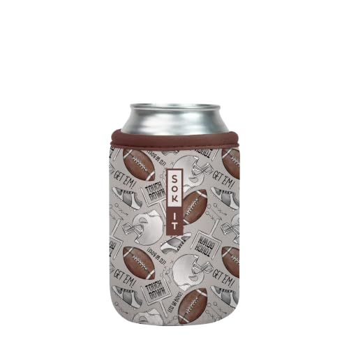 CanSok Sleeve for Beer & Soda Insulated Neoprene Cover (Football / 12oz Can Sleeve)
