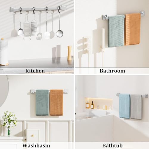 24 Inch Towel Bar for Bathroom Wall Mounted (Single 24 Inch(Assemble) / Brushed Nickel)