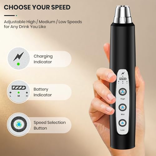 Milk Frother Handheld Rechargeable with Stand