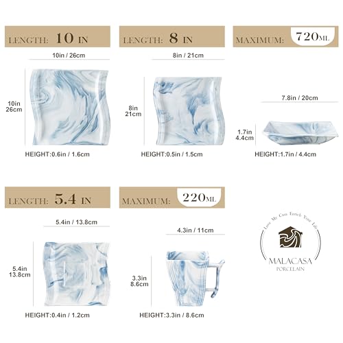 Dinnerware Sets for 6 (30 Piece(Service for 6) / Blue)