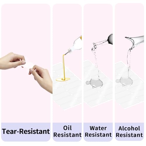 Transparent Stickers Labels (Clear / 1 x 2 inches, 1 x 3 inches Set)