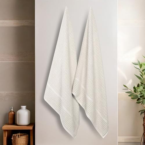 Juno Viscose Cotton Blend Medium Weight Bath Sheets (2 Piece Bath Sheet Set / Beige)