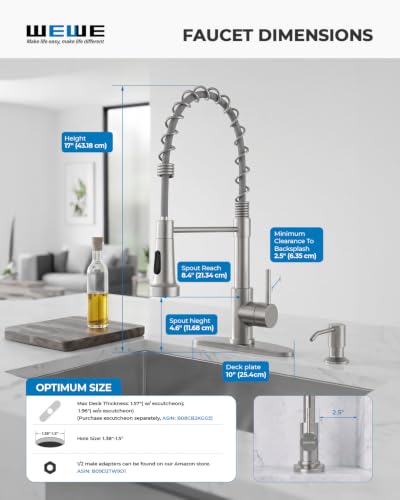 Utility Sink Faucet with Sprayer and Soap Dispenser (Brushed Nickel)