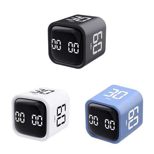Rotating Productivity Timer 5 (3 Pack Black+white+blue)