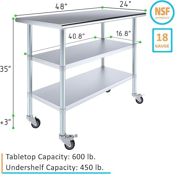 48x24 Heavy Duty Work Table (48" Long x 24" Deep)