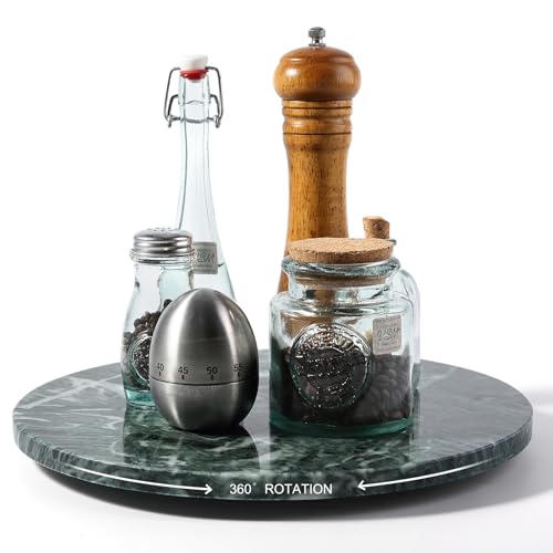 12" Marble Lazy Susan Turntable (Green / 12")