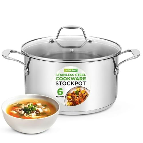 6 Quart Stainless Steel Stock Pot with Lid (Stainless Steel / 6 Quarts)