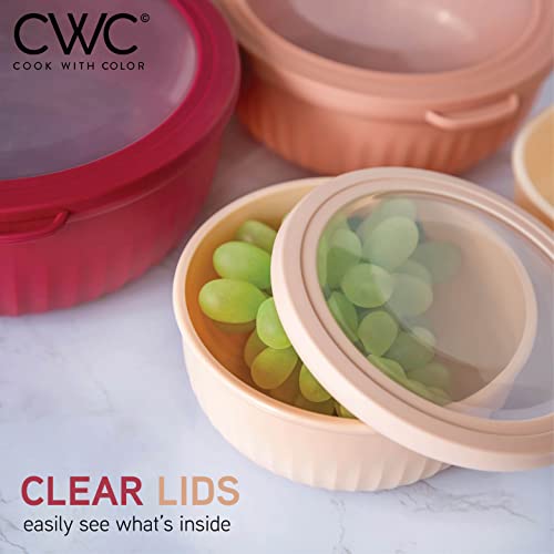 Prep Bowls with Lids (Rose / 8 Piece Set - Wide Bowls)