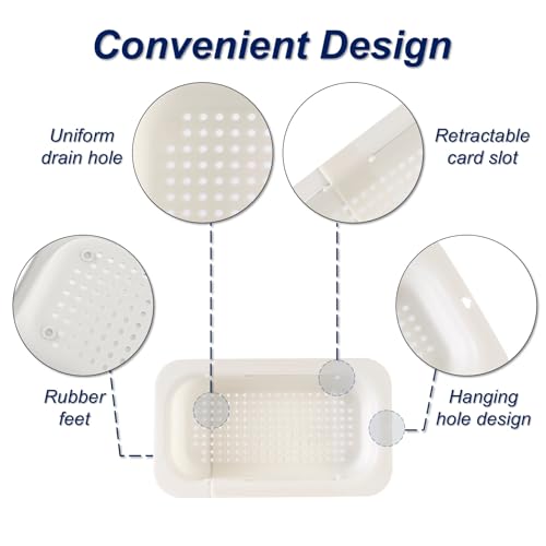 Extendable Sink Colander Strainer Basket (White)