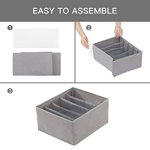 Pants Jeans Organizer for Closet (Grey / 5 Grids)
