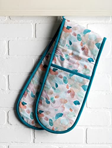 Double Oven Mitts 100% Cotton Double Oven Glove (079 - Summer Picnic / 7" x 35" (Double Oven Mitt))