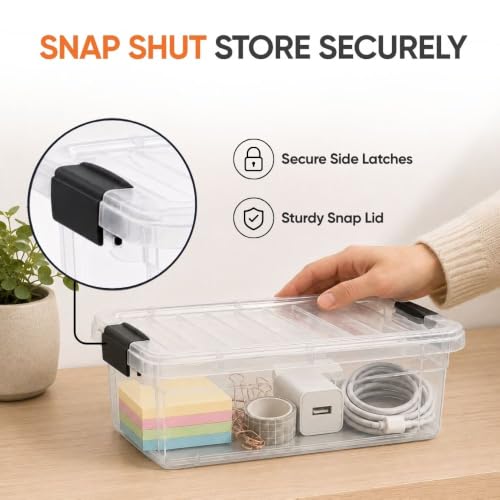 1.27 Quart Clear Plastic Storage Containers with Lids (1.27 Quart)
