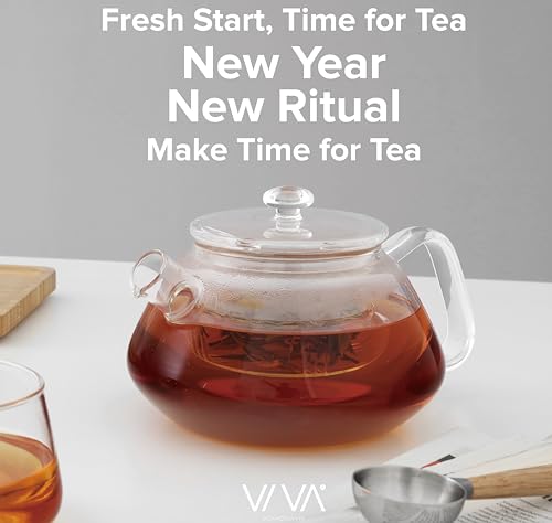 Viva Nicola All Borosilicate Glass Teapot with Lid Included