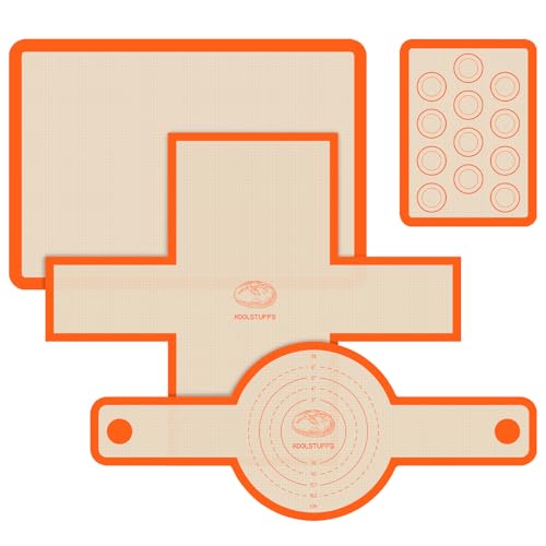 Silicone Baking Mat Set (Orange / 4 Sheets Set)