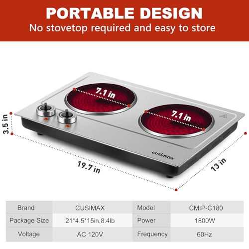 Hot Plate for Cooking (Infrared Silver / Double)