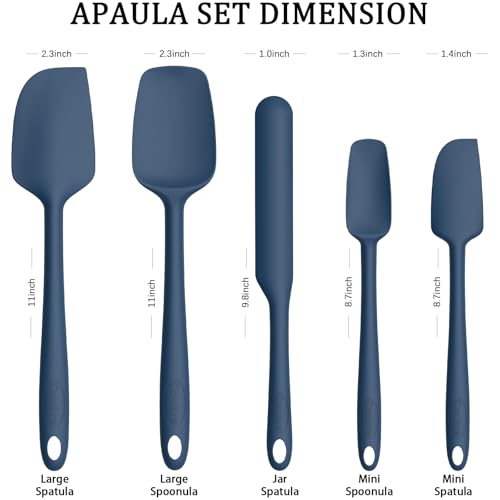 Silicone Spatula Set of 5 (Pure Dark Blue)