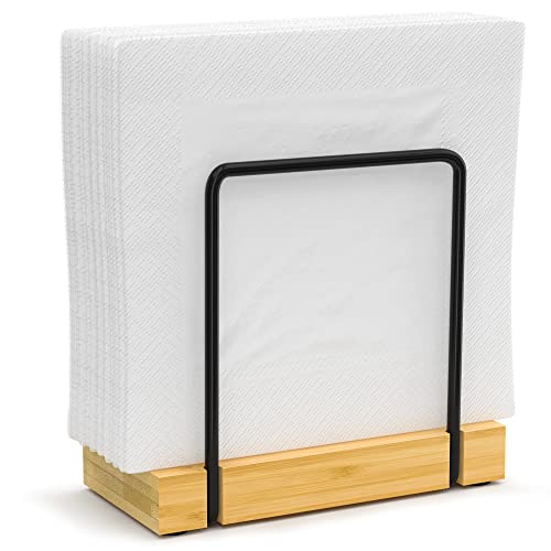 Napkin Holder for Table (Black/Natural / 5.78 x 2.51 x 5.04 inches)