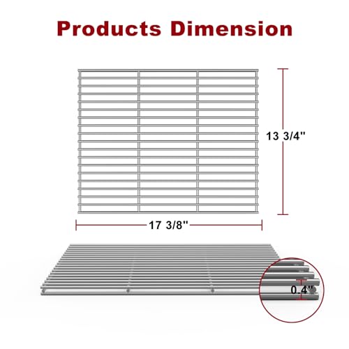 Griddle Grill Grate Replacement Parts for Blackstone 28"Griddle Grill (17.35x 13.75 / Silver)