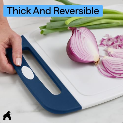BPA Free Reversible Kitchen Cutting Board (Blue/White / Large (Pack of 3))