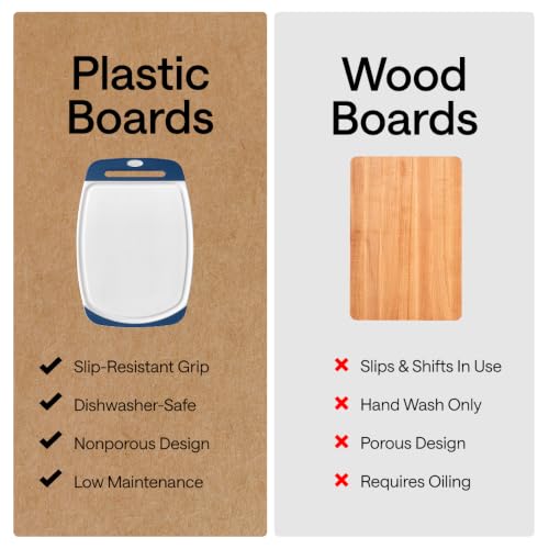 BPA Free Reversible Cutting Board (Red/Blue/Lime / Large (Pack of 3))