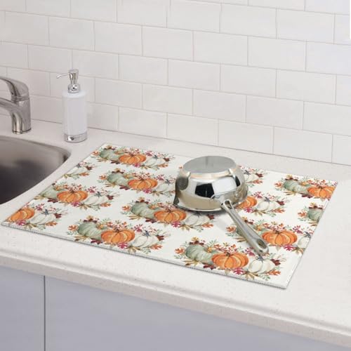 Fall Dish Drying Mat 18x24 for Kitchen Counter (24" x 18")