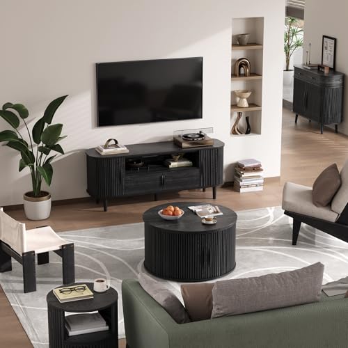 Black Lift Top Coffee Table with Storage for Living Room (Classic Black)