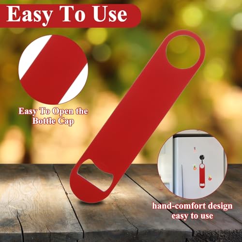 24 Pack Flat Bottle Opener 7 Inch (Black+White+Green+Blue+Orange+Red / Flat)