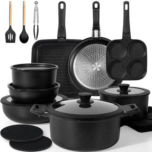 Pots and Pans Set (Black / 27 Pack)