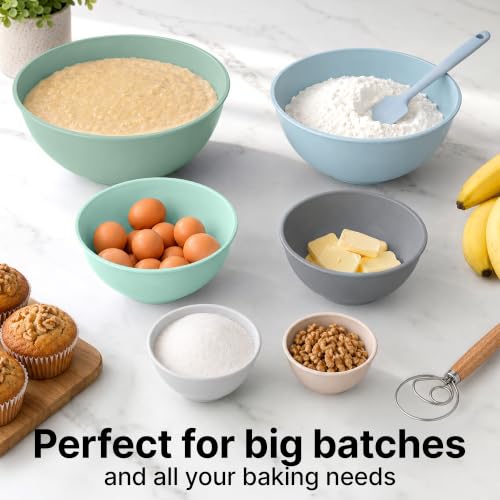 12 Piece Plastic Nesting Mixing Bowl Set (Mint)