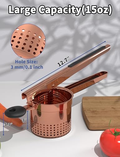 Large 15oz Potato Ricer (Rose Gold-Black)