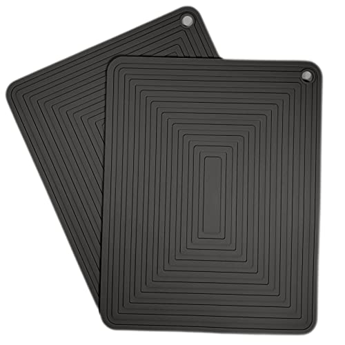 Silicone Trivets Mats Set (Black)