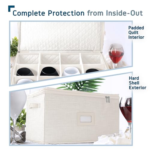 Wine Glass Storage Box with Dividers