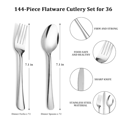 Forks and Spoons Silverware Set (240PCS Dinner Forks+ Dinner Spoons)